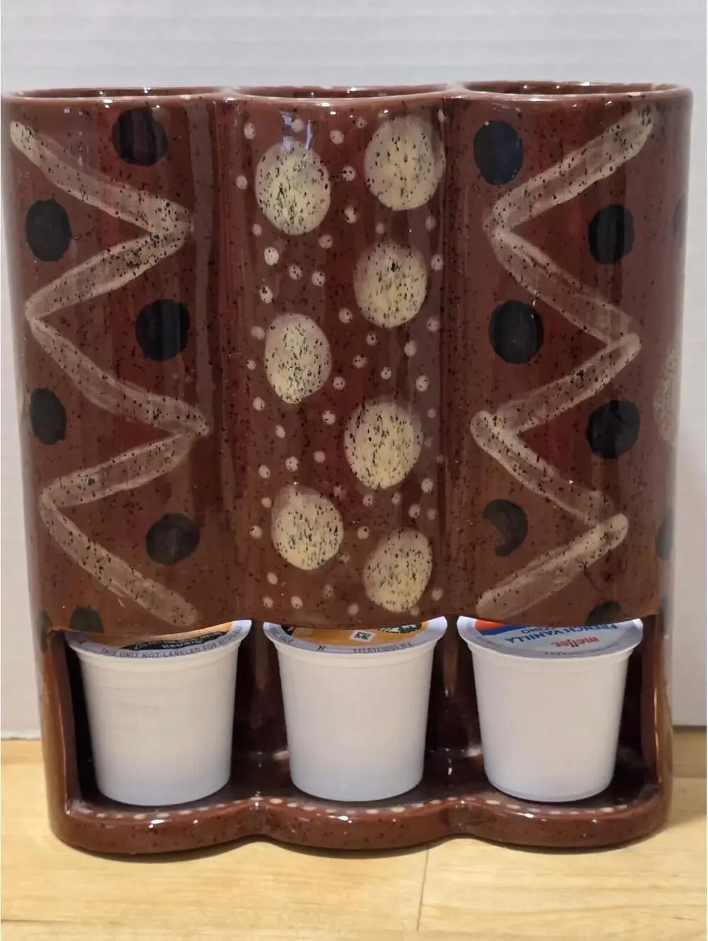 Studio Pottery Ceramic Handmade 12 K Cup Coffee POD Organizer Holder